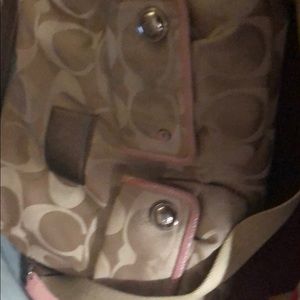 Coach Poppy satchel Pink and tan